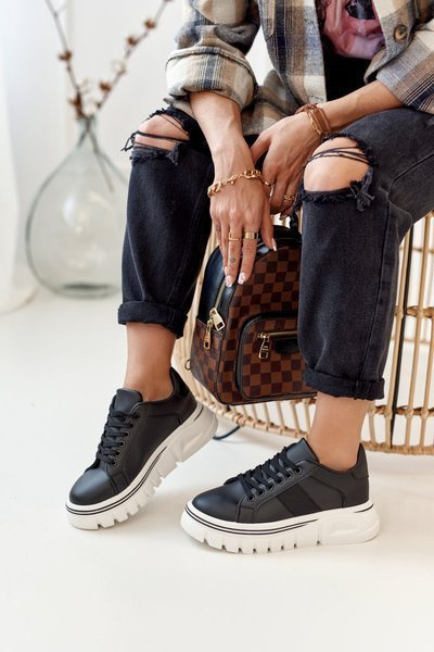Baskets Pour Femmes Sur Semelle Grosse Noir Riri