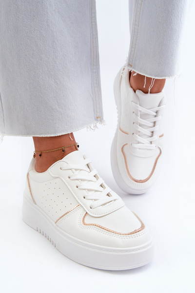 Baskets Plateforme Femme Blanc Tessama