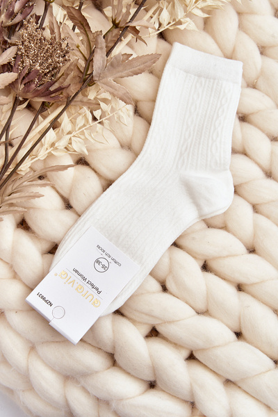 Women's Socks with Embossing White