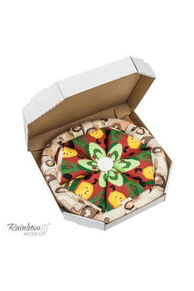 Rainbow Socks Pizza 4 pár vegetáriánus