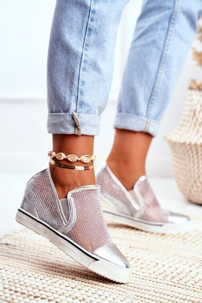 Damen Lu Boo Sneakers mit Mesh Silber Morgono
