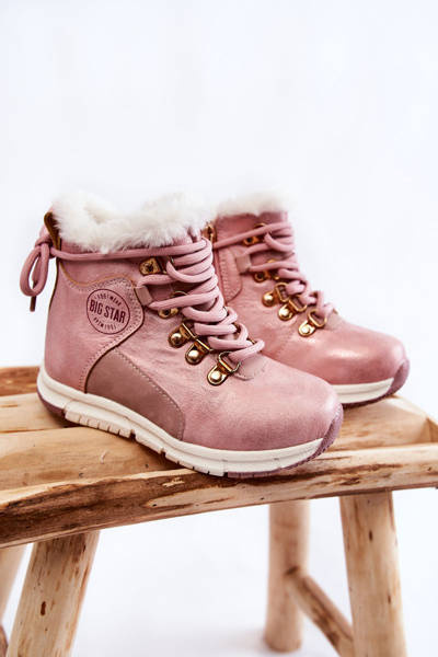 Szigetelt gyerekcsizma cipzárral Big Star KK374177 Pink