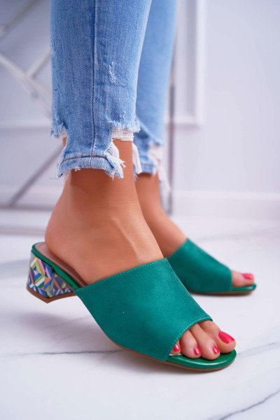 Women's Elegant Flip Flops Suede Green Valencia