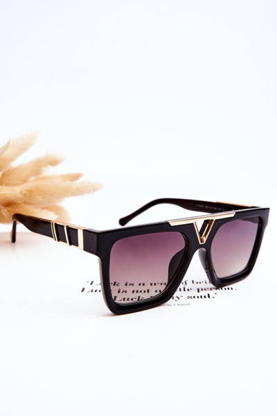 Damen-Sonnenbrille V130037 Schwarz und Gold