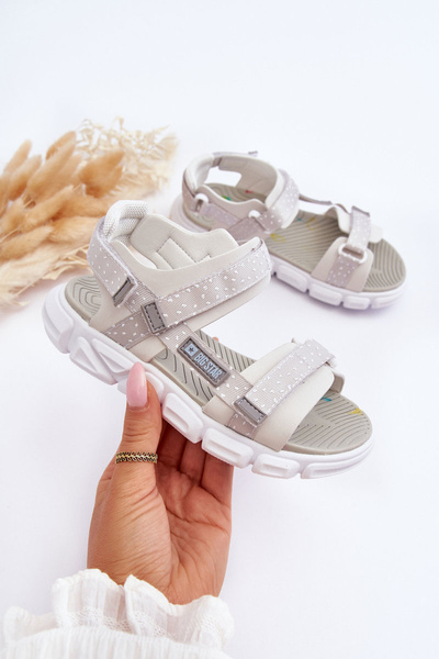 Sandales Enfant avec Velcro Big Star LL374201 Blanc-Argent