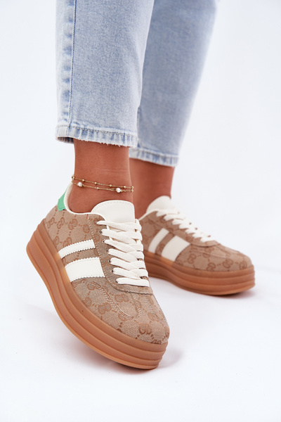 Niedrige Sneakers Auf Plattform Khaki Ovivene