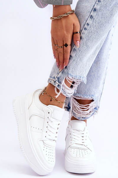 High-Plateau-Sportschuhe für Damen Weiße Bexley