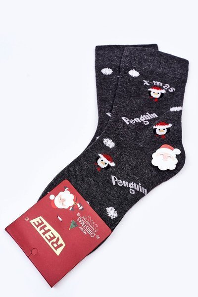 Chaussettes de Noël en coton PINGOUIN Gris