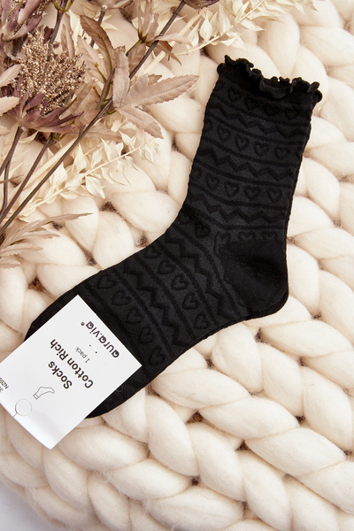 Chaussettes noires à motifs pour femmes