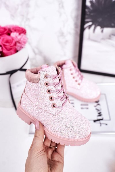 Bottes Isolées À Paillettes Enfant Sirène Rose