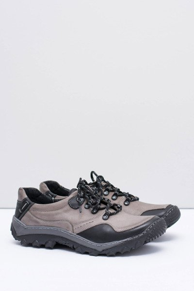 Herren Leder Grau Gretin Trekking Halbschuhe