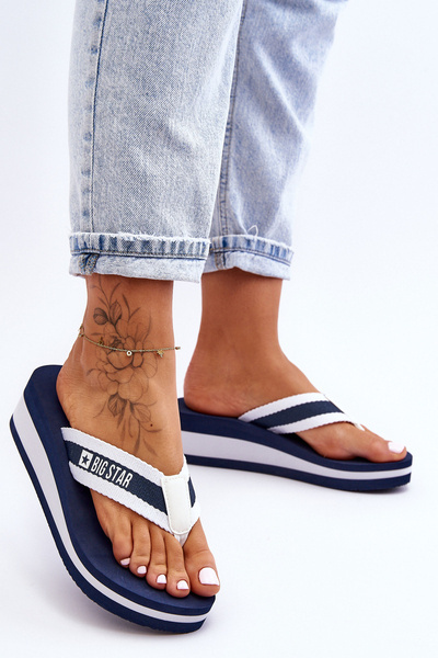 Női Wedge Sliders Flip-Flops Big Star HH274A096 Fekete
