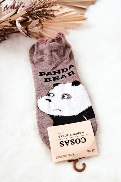 Chaussettes Femme Ours En Coton En Coton COSAS Marron