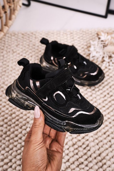 Pantofi sport pentru copii adidași cu talpa transparentă Bailey Black