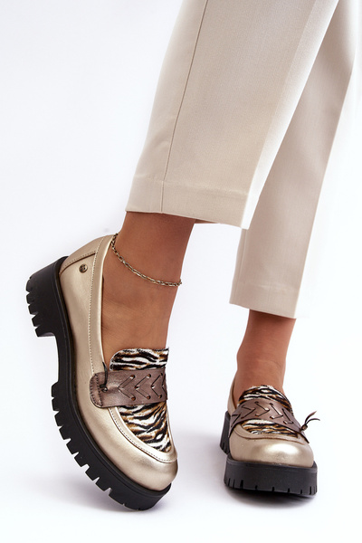 Mocassins En Cuir Femme Maciejka 06195-25 Or
