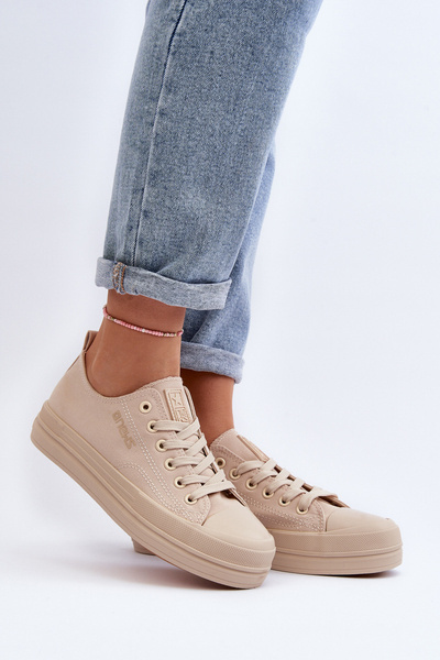 Damen Beige Stoff Sneakers Staneva