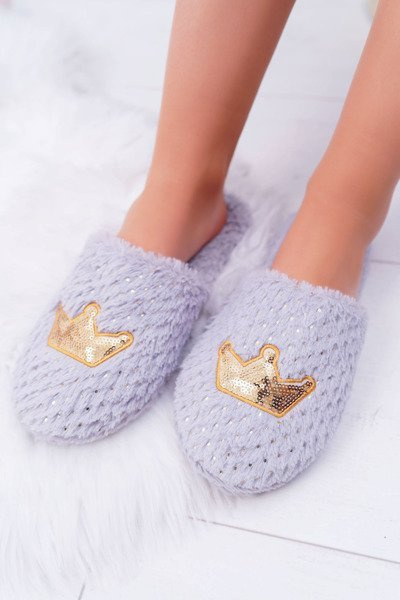 Papuci pentru femei Soxo Gold Crown Grey