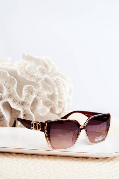 Lunettes de soleil femme avec détail décoratif UV400 marron