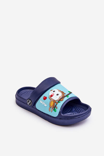 Könnyű Gyermek Slides szandál állati motívummal sötétkék Rico