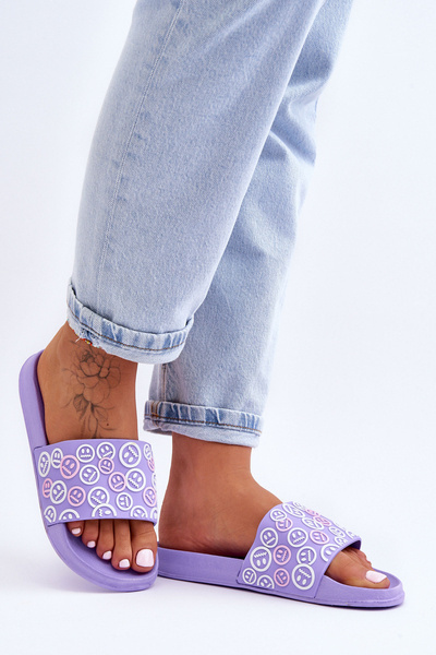Chaussons Femme Avec Émoticônes Violet Cosette