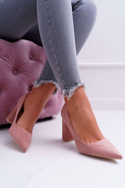 Moteriškos "Stiletto" pompos Suede Pink Clarina