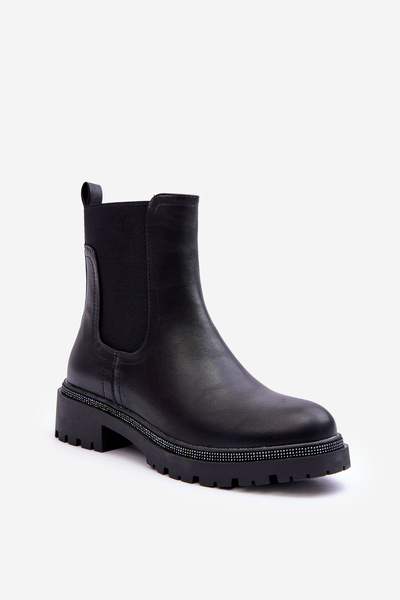 Bottines En Cuir Femme Noir Crowder
