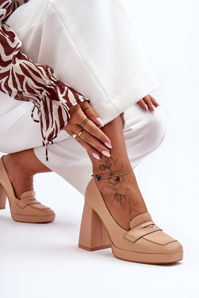 Escarpins à talons hauts en cuir Nude Alisa
