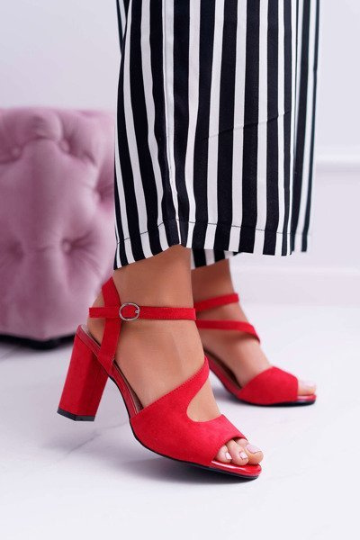 Women's Stiletto Sandals Sergio Leone SK868 Suede Red Mersi
