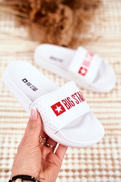 Slides pentru copii Big Star White Quilted White GG374803