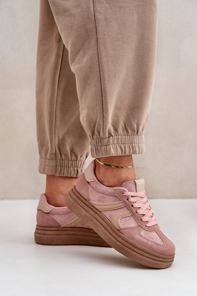 Baskets Femme Sur Plateforme Roses Lesida