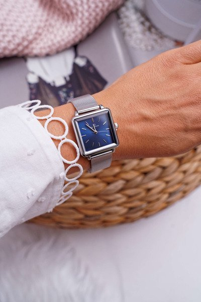 Montre Femme Giorgio & Dario Argent Cadran Fanne Bleu Marine