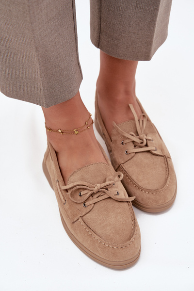 Női Mokaszinok Lepedő Mokaszinok Szíj Beige Zalina