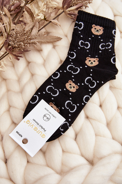 Chaussettes Femme Avec Ours Noir