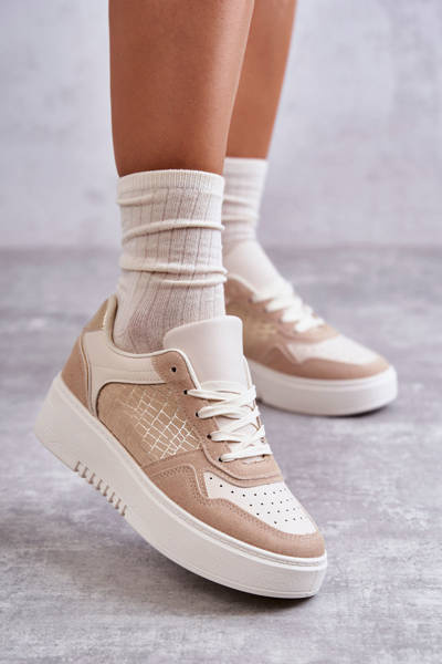 Chaussures de sport basses pour femmes sur la plateforme Beige Kyllie