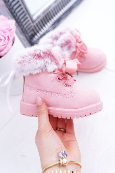 Kinder Trapper Booties mit Fleece gefüttert Rosa Tesoro