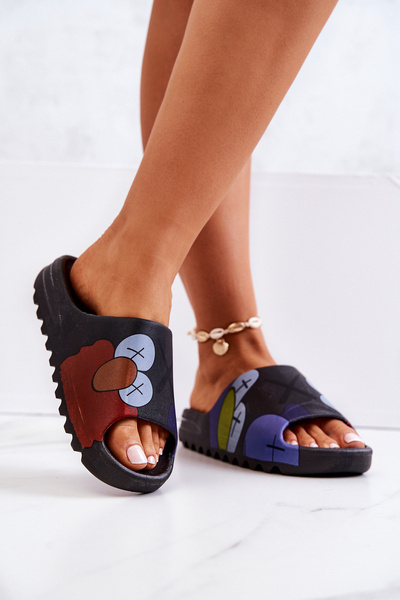 Bedruckte Flip Flops aus Gummi Black Monsters