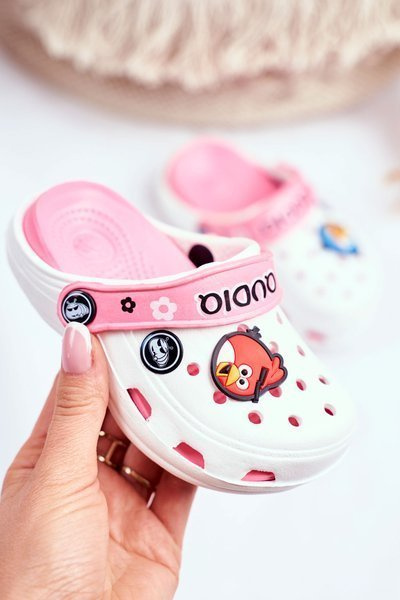 Children's Shoes Foam Slides White Birds AngryBirds