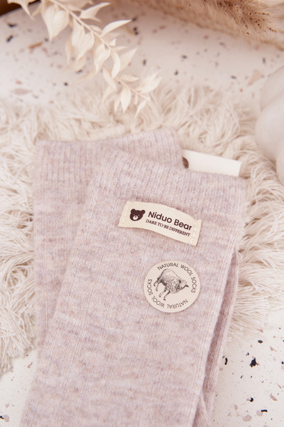 Warme Wollene Damenstrümpfe Mit Aufnäher Beige