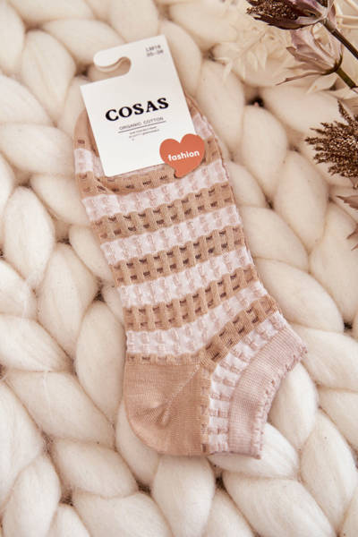 Damensocken In Streifen Cosas Beige