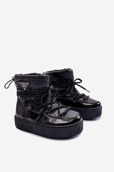 Bottes de neige chaudes à lacets Noir Colina