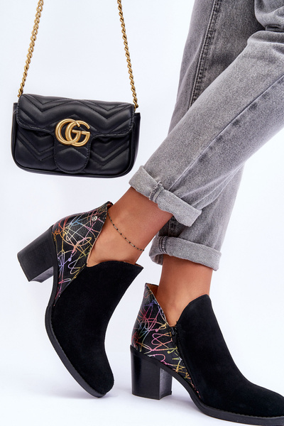 Damen Lederstiefel Auf Einem Pfosten Maciejka 04492-99 Schwarz