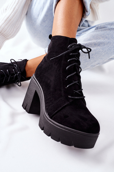 Schwarz Richtung Warmed Suede Stiletto Stiefel