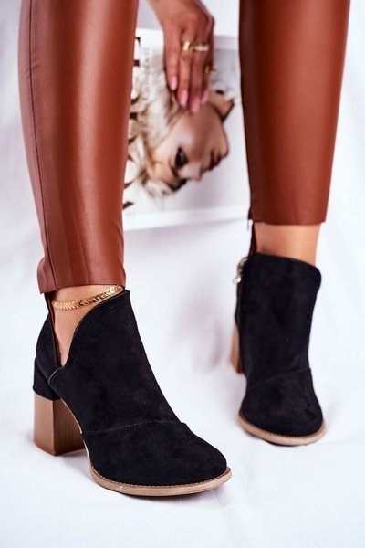 Bottines pour femmes à talons hauts et bordures noires Meliori