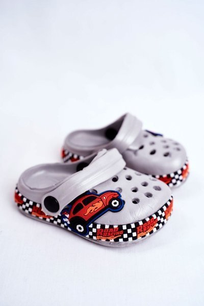 Kinder Schaumstoff Flip Flops Crocs Grau Road Racing