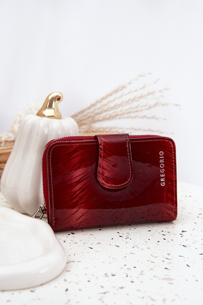 Lacquered Women's Wallet with Small Red Details Luretta