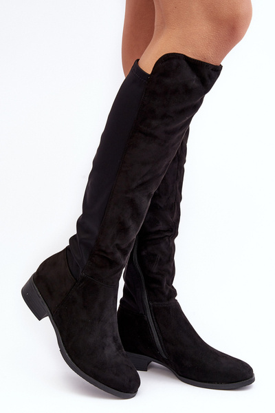 Cuissardes en daim pour femmes SBarski HY27098A noir