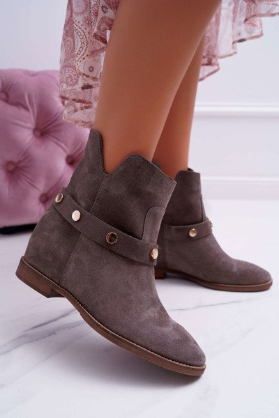 Bottes Femme Laura Messi 1890 Cuir Daim Gris Darmah