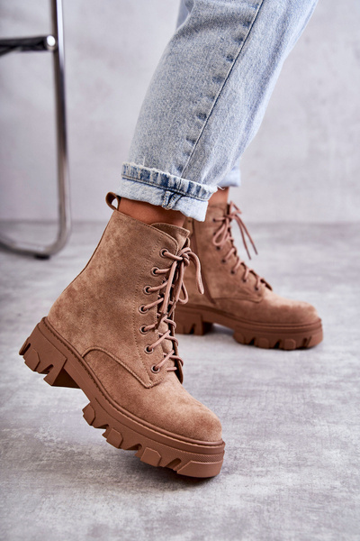 Velúr meleg csizma Workers Brown Darvin