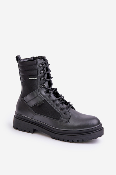 Bottines en cuir isolées pour hommes Big Star OO174164 noir