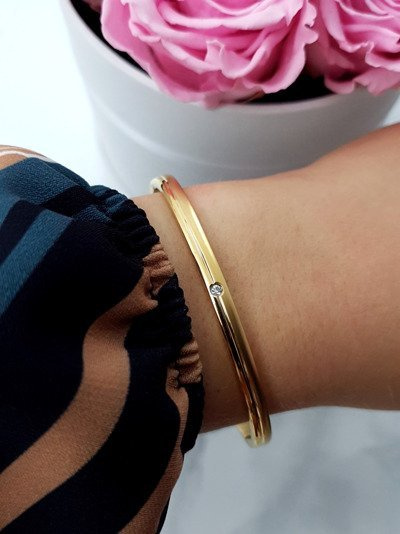 Damen Stahlarmband mit Zirkonia Gold Kimi